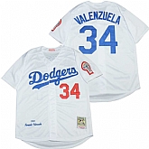 Dodgers 34 Fernando Valenzuela White 1981 Cooperstown Collection Jersey,baseball caps,new era cap wholesale,wholesale hats
